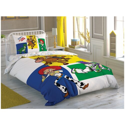 фото Детское постельное белье tac toy story 4 adventure хлопковый ранфорс 1,5 спальный