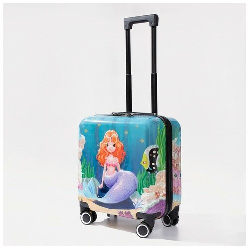 фото Чемодан детский, отдел на молнии, 4 колеса, цвет бирюзовый