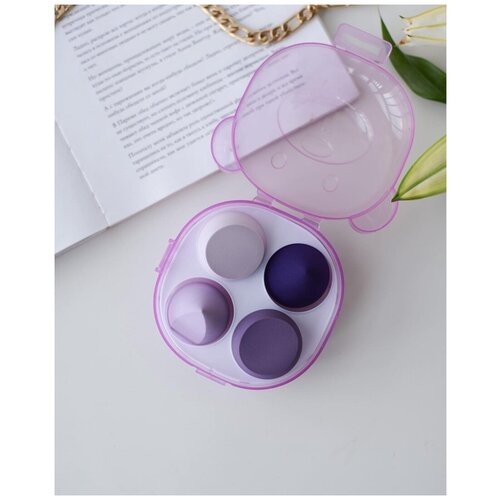 Набор спонжей для нанесения макияжа цвет фиолетовый RubyFace