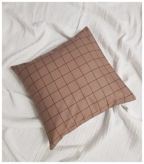 Наволочка на подушку Давид 50x90, перкаль, коричневый