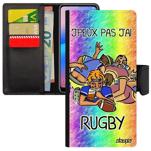 фото Защитный чехол-книжка на смартфон // galaxy a10 // "не могу - у меня регби!" повод пародия, utaupia, цветной