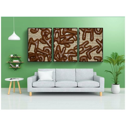 фото Набор модулных постеров для интерьера "письма, письмо салат, abc" 60x90 см. в тубусе, без рамки lotsprints