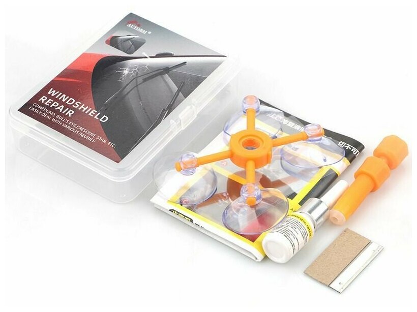 Комплект для ремонта лобового стекла автомобиля MejiCar Windshield Repair Kit клей от сколов и трещин