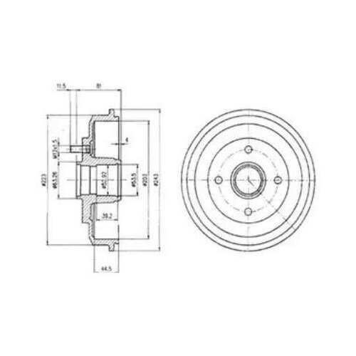 Барабан тормозной [203x81] 4 отв. DELPHI BF402
