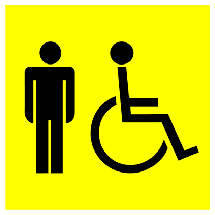 Наклейка Знак Мужской туалет для инвалидов. 200х200 мм