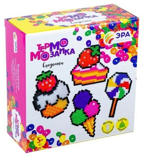 Развивающая игра термомозаика Сладости, со схемами сборки, фабрика игрушек ЭРА