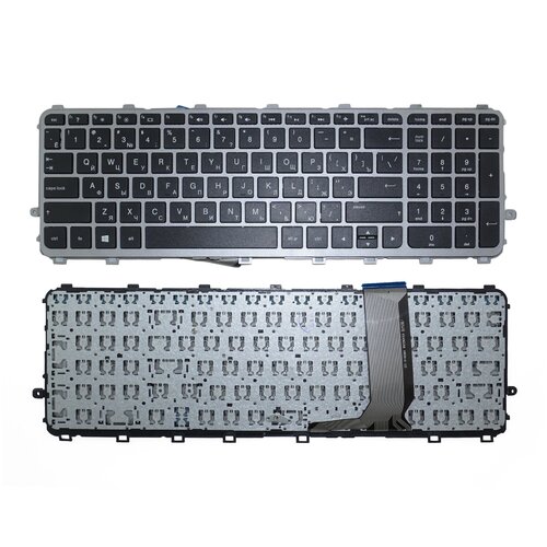 Клавиатура для ноутбука HP Envy 17-J черная с серой рамкой 820₽