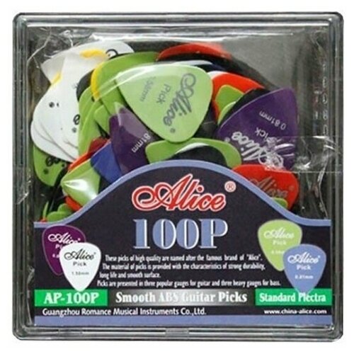 Медиатор Alice AP-100P 100pcs pack alice smooth abs guitar picks standard plectra ap 100p multi thickness