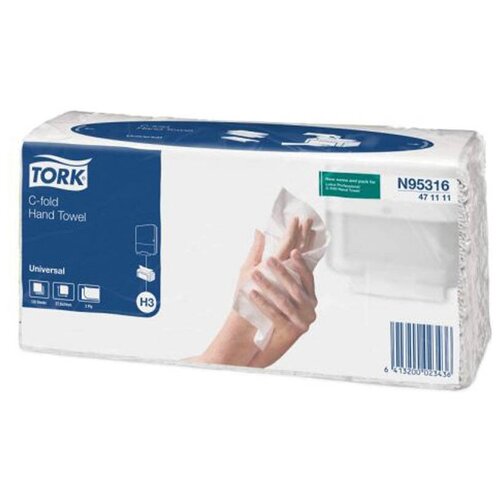 фото Полотенца бумажные лист. tork "universal"(с-сл)(н3), 2-слойные, 120л/пач, 24*27,5см, белые, 20 шт.
