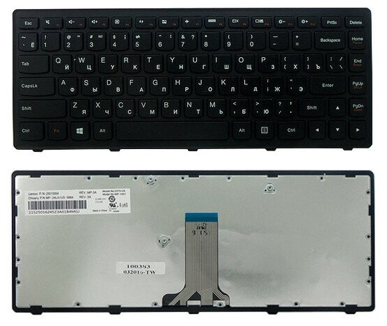 Клавиатура для Lenovo IdeaPad Flex 14, Flex 14D (T5E1-RU, 9Z. NAASW. L0R, черная)