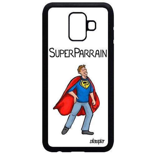 фото Дизайнерский чехол на телефон // galaxy a6 2018 // "суперкрестный" папа отец, utaupia, белый