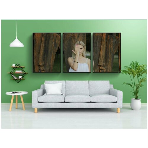 фото Набор модулных постеров для интерьера "девушка, модель, блондинка" 60x90 см. в тубусе, без рамки lotsprints