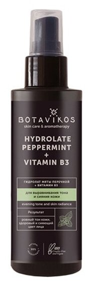Гидролат мяты перечной + витамин В3 Botavikos для выравнивания тона и сияния кожи, 150 мл
