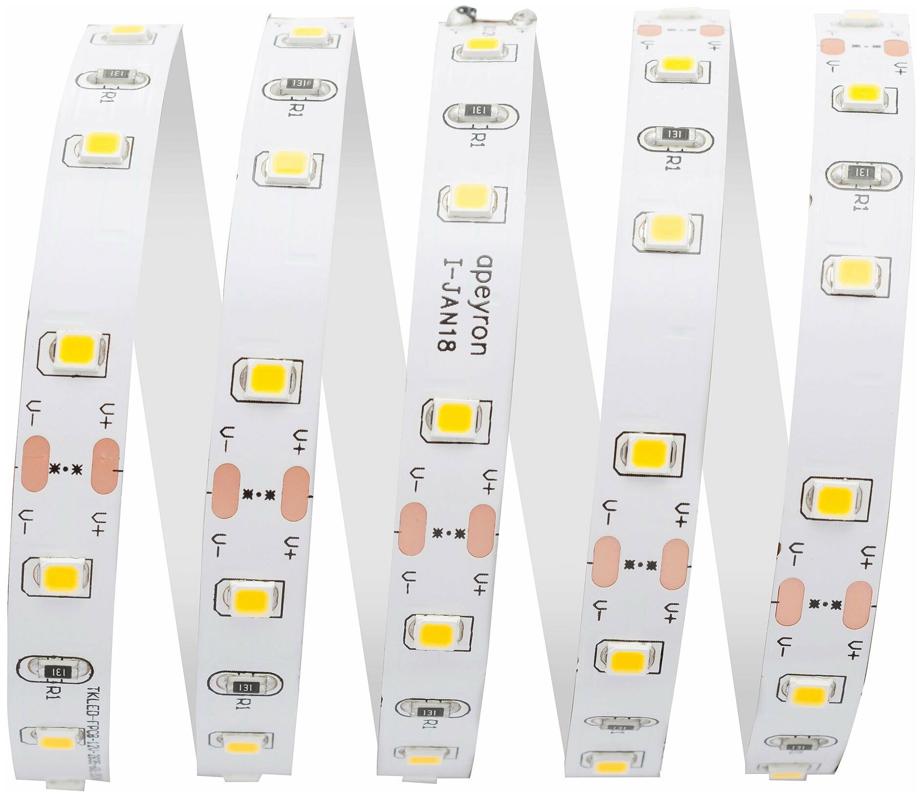 Светодиодная влагозащищенная лента Apeyron 7,2W/m 30LED/m 5050SMD теплый белый 5M 10-02 - фотография № 5