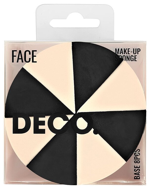 Спонжи для макияжа DECO. BASE клиновидные (латекс) 8 шт