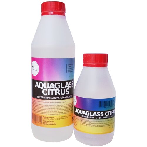 Низковязкая эпоксидная смола для творчества AquaGlass Citrus 750 грамм