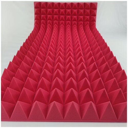 Акустический поролон Шумология Topp розовый 100мм + 20мм основание / 1900 x 900 x 120мм / Шумология Топп Пирамида