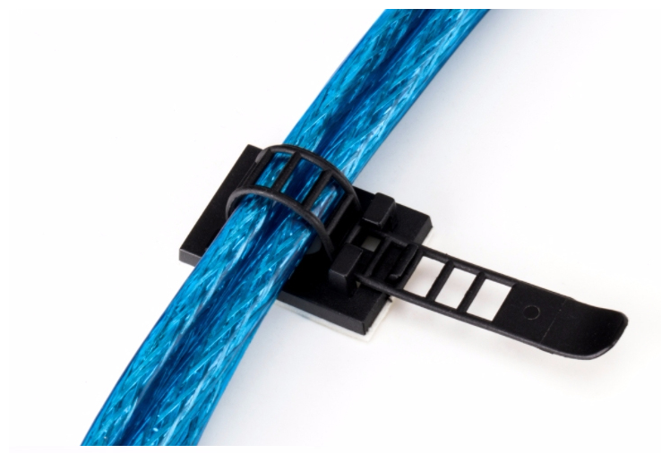 Стяжки для кабеля, хомут пластиковый для провода, хомут многоразовый, держатель провода самоклеящейся, 15 шт., 18х25 мм, черный - фотография № 10