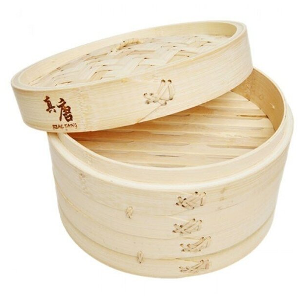 Пароварка бамбуковая Real Tang Bamboo Steamer 2 яруса 18 см