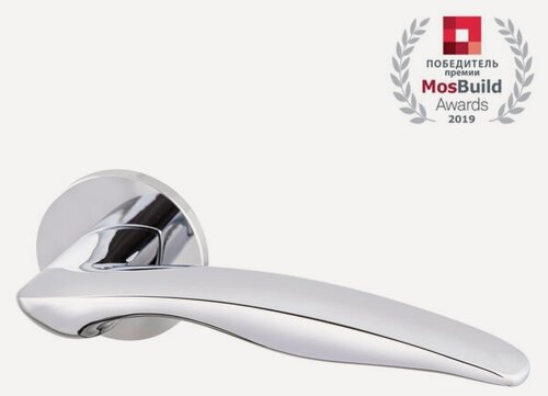 Изображение товара Ручка дверная межкомнатная, на круглой розетке, WAVE URS CP-8 Хром