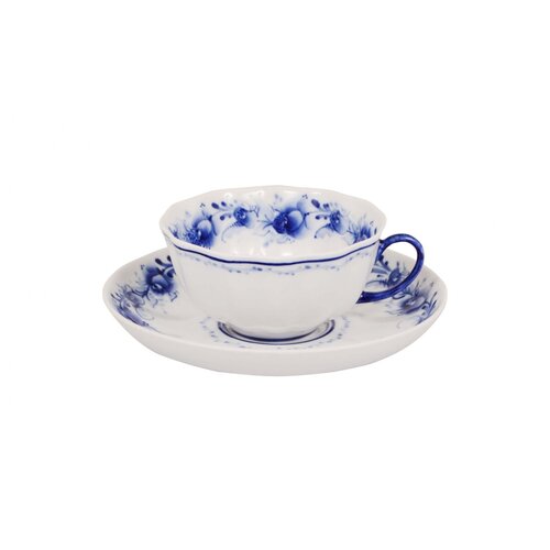 Чайная пара Гжельская мануфактура Тюльпан Нежность Г03035, 220 мл, 2 предм.