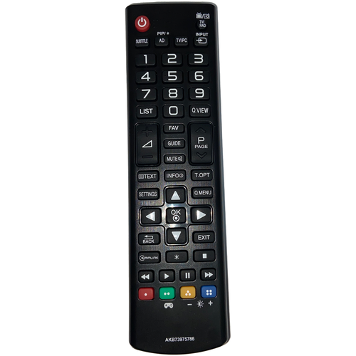 пульт для телевизора lg akb73975786 Пульт для LG AKB73975786 (маленький с функцией PIP) SMART LED TV (50*170, черный)