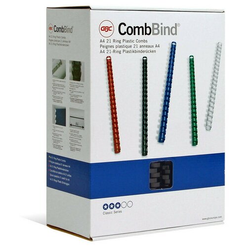 Пружины для переплета пластиковые GBC 25мм, черные 50шт/уп.