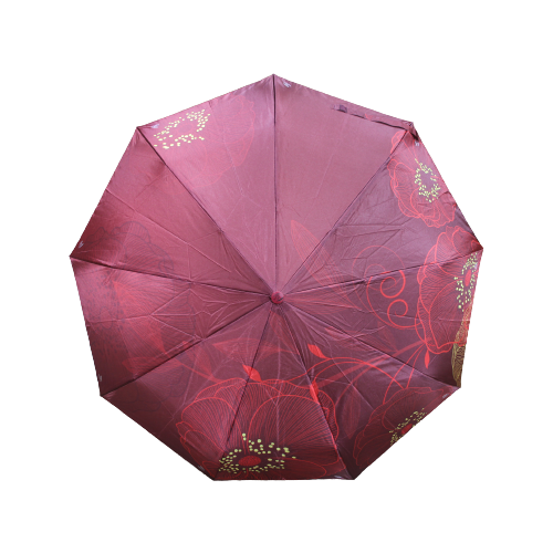 Зонт женский Frei Regen автомат 9 спиц купол 97 ручка прямая красного цвета