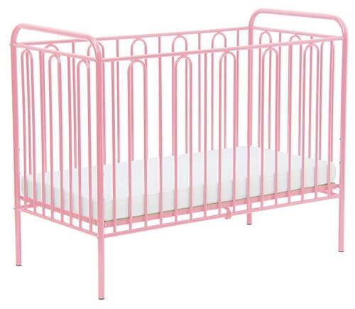 Кроватка Polini Vintage 110 металлическая, розовый