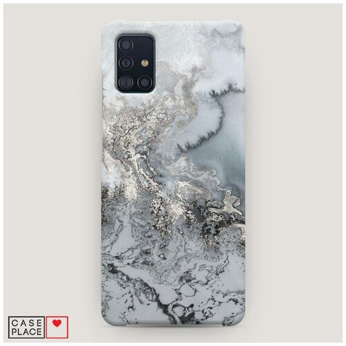 фото Чехол пластиковый samsung galaxy a51 морозная лавина серая case place