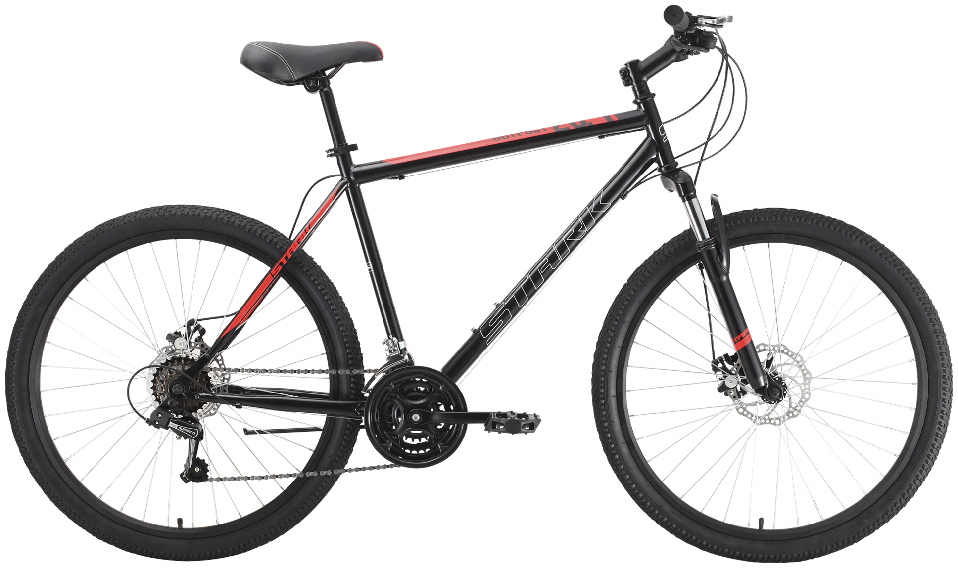 Горный велосипед STARK Outpost 26.1 D Steel черный/красный 20"