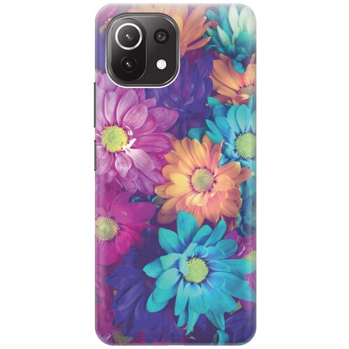 фото Ультратонкий силиконовый чехол-накладка для xiaomi mi 11 lite 4g с принтом "много цветов" gosso