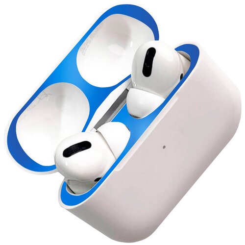 фото Наклейка для apple airpods pro / пылезащитная пленка для эпл эирподс про / стикер для наушников / защита от пыли, жирных пятен и царапин (синий) сotetci
