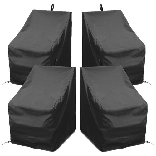Комплект чехлов для стульев 510x510x1010 мм 4 шт (оксфорд 210, чёрный), Tplus