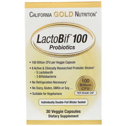 Купить California Gold Nutrition LactoBif капс., 100 млрд КОЕ, 30 шт., нейтральный
