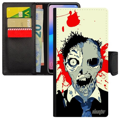 фото Необычный чехол книжка на телефон // samsung galaxy a12 // "зомби" дизайн монстр, utaupia, цветной