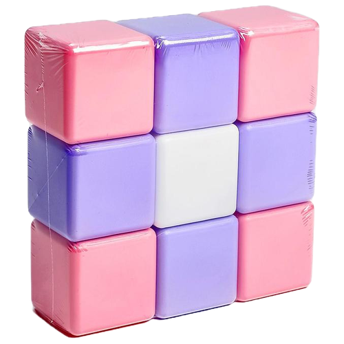 Набор кубиков 9 шт 6 см розовые 2390628 Крошка Я