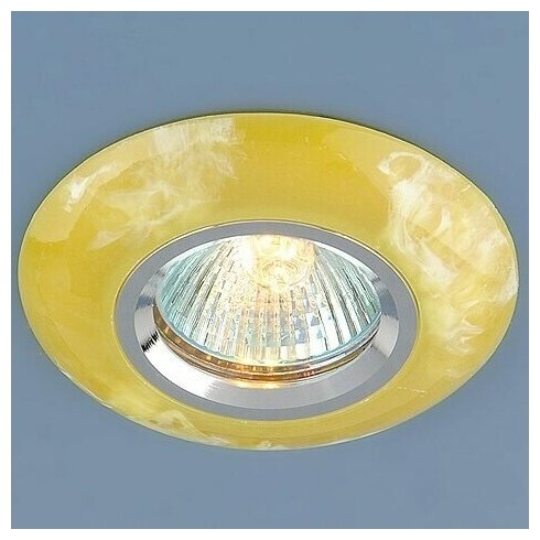 Светильник точечный 6061 MR16 Yellow/ripple желтый встраиваемый Elektrostandard - фотография № 1