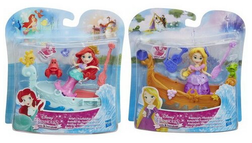 Кукла Hasbro Disney Princess маленькая с лодкой 2 вида (Ариэль, Рапунцель)