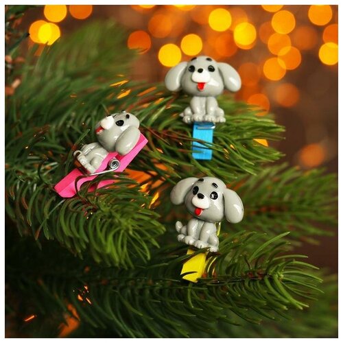 фото Набор декоративных прищепок «собачки» 2×12,5×10,5 см, микс mikimarket