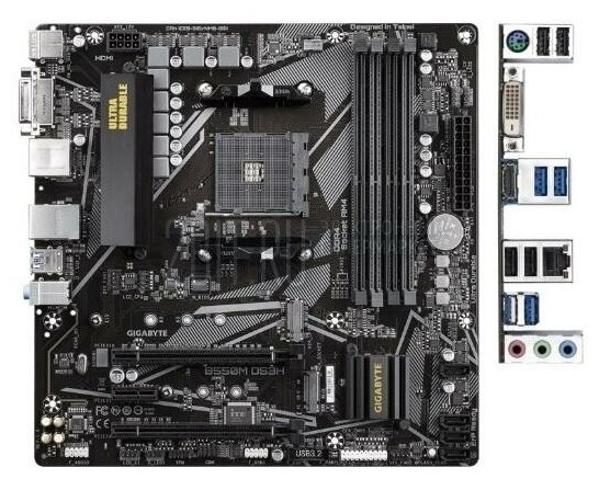 Материнская плата GIGABYTE B550M DS3H, SocketAM4, AMD B550, mATX, Ret