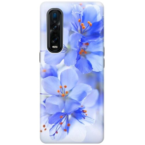 фото Ультратонкий силиконовый чехол-накладка для oppo find x2 pro с принтом "лазурные орхидеи" gosso