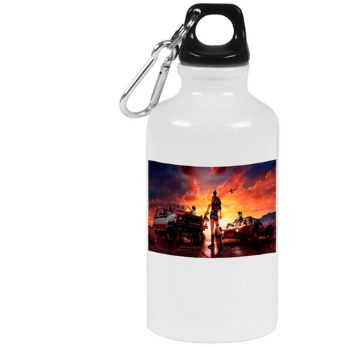 фото Бутылка с карабином coolpodarok пабг.pubg(девушка стоит спиной,рядом две машины)