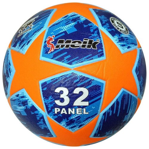 фото Мяч футбольный "meik-лига чемпионов" синий/оранжевый