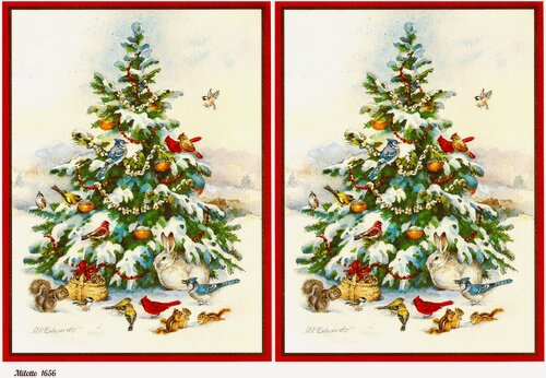 Изображение товара Декупажная карта А4 рисовая бумага тонкая новогодняя ёлка