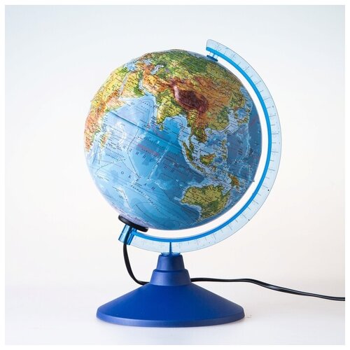 Глoбус физико-политический рельефный Классик Евро, диаметр 210 мм, с подсветкой глобус земли физико политический классик евро диаметр 25 см