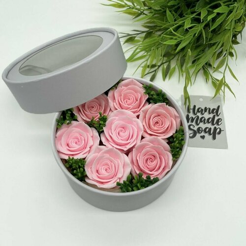 Подарочный набор мыла ручной работы Нежные розы подарочный набор мыла ручной работы роза 2 предмета