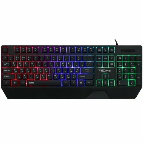 Игровая клавиатура Qumo Twins K68, с двумя накладками разного цвета, проводная, 104 клавиши, кнопка FN, встроенная радужная подсветка