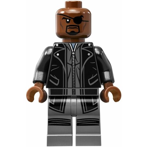 Минифигурка LEGO Sh 185 Nick Fury - Leather Trench Coat