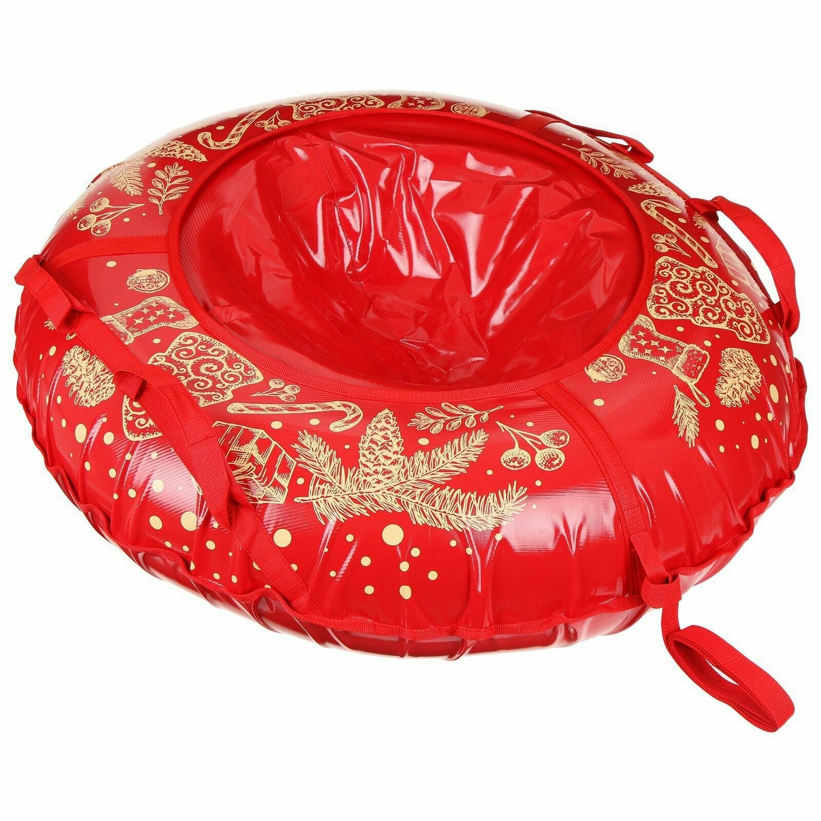 Тюбинг-ватрушка «Венок», диаметр чехла 107 см, цвет красный